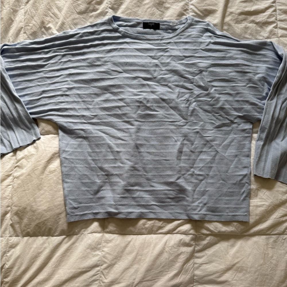 Tahari Soft Blue Knit Top
